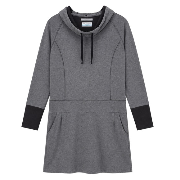 Columbia Dresses & Skirts - Columbia Omni-Wick Womens Heather Grey Hooded Long Sleeve Dress‎ with Pockets